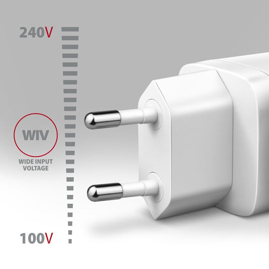Axagon Charger Without Cable 30W Power Delivery / Quick Charge 3.0 Whites (AZAXNLSACUPQ30W)