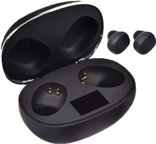 In-ear Bluetooth Handsfree Ακουστικά με Θήκη Φόρτισης Μαύρα