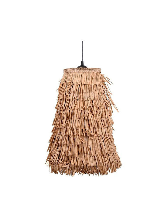 Fylliana Κρεμαστό Φωτιστικό Καφέ Boho με Ντουί E27 30x50εκ.