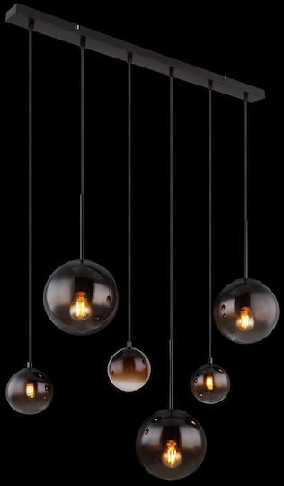 Globo Lighting Hängelampe Schwarz mit Fassung E27 91x20x117cm.