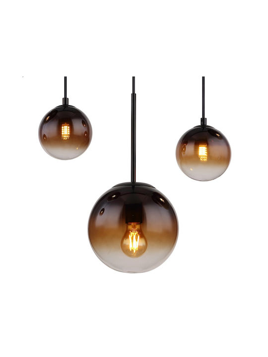 Globo Lighting Κρεμαστό Φωτιστικό Μαύρο με Ντουί E27 91x20x117εκ.