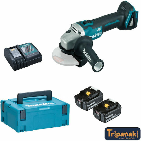 Makita Grinder 125mm Battery Brushless 2x5Ah