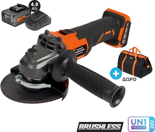 Krausmann U87020-14SΒ Grinder 125mm Battery Brushless 1x4Ah