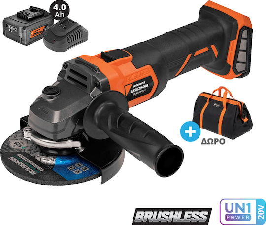 Krausmann U87020-14SΒ Grinder 125mm Battery Brushless 1x4Ah