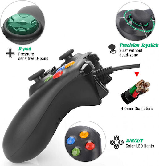 FOXMAG24.XBO360 Gamepad Cu Fir Pentru Xbox 360 / PC