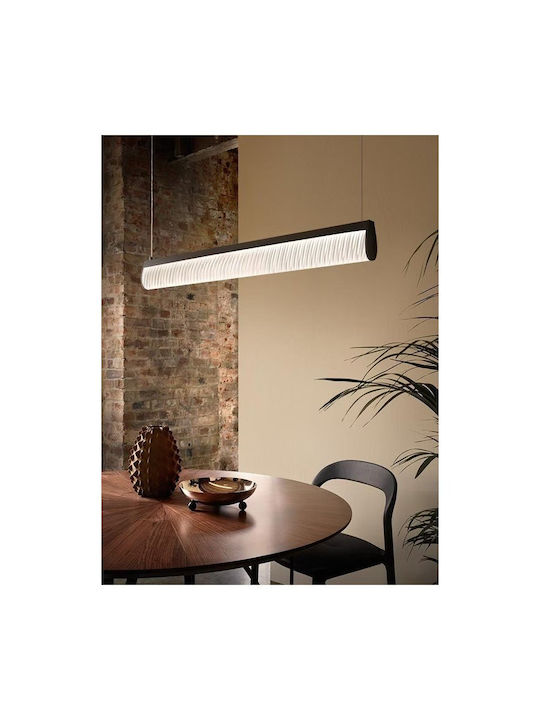 Slamp Modula Plisse Κρεμαστό Φωτιστικό Μαύρο LED με Θερμό Λευκό Φως Ράγα 96x5.5εκ.