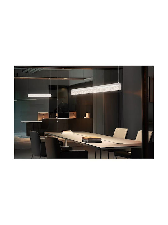 Slamp Modula Plisse Κρεμαστό Φωτιστικό Μαύρο LED με Θερμό Λευκό Φως Ράγα 96x5.5εκ.