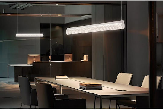 Slamp Modula Plisse Κρεμαστό Φωτιστικό Μαύρο LED με Θερμό Λευκό Φως Ράγα 96x5.5εκ.