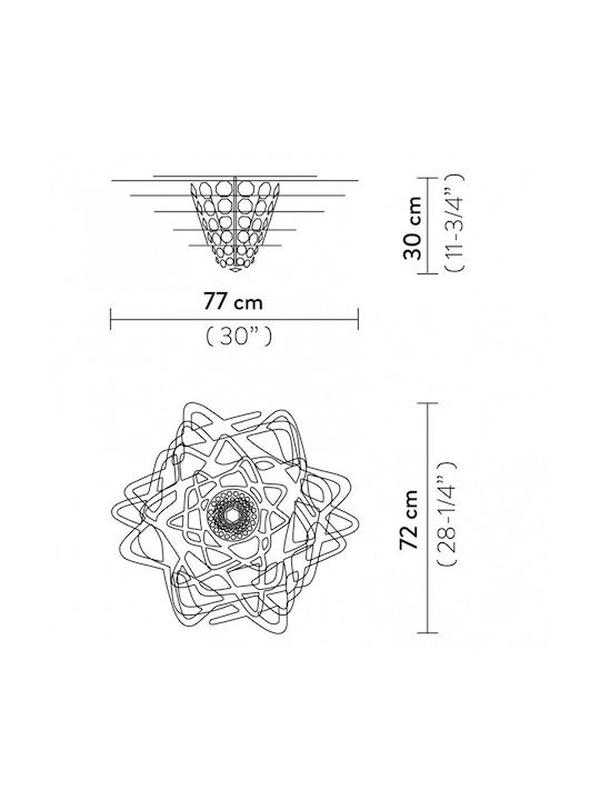 Slamp Aurora Large Πλαφονιέρα Οροφής Μαύρη με Ντουί E27