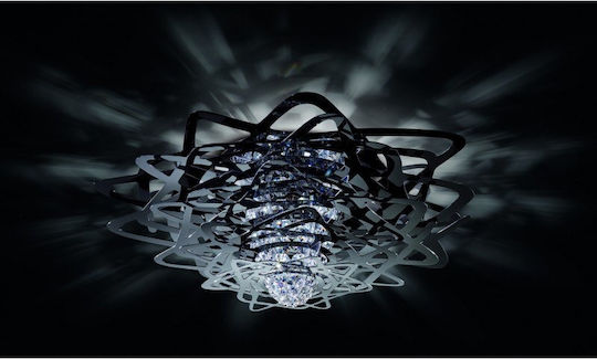 Slamp Aurora Large Ceiling Mount Light Black with Socket E27