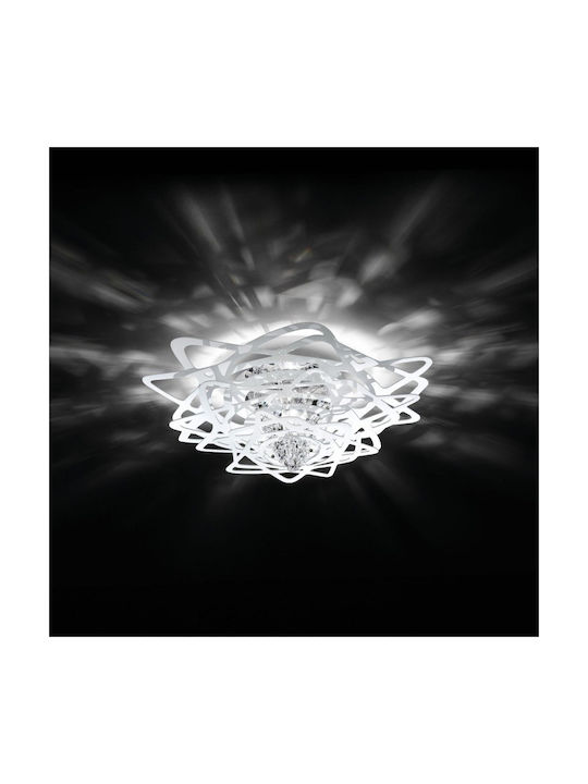 Slamp Aurora Mini Πλαφονιέρα Οροφής 60εκ. Λευκή με Ντουί E27 με Κρύσταλλα
