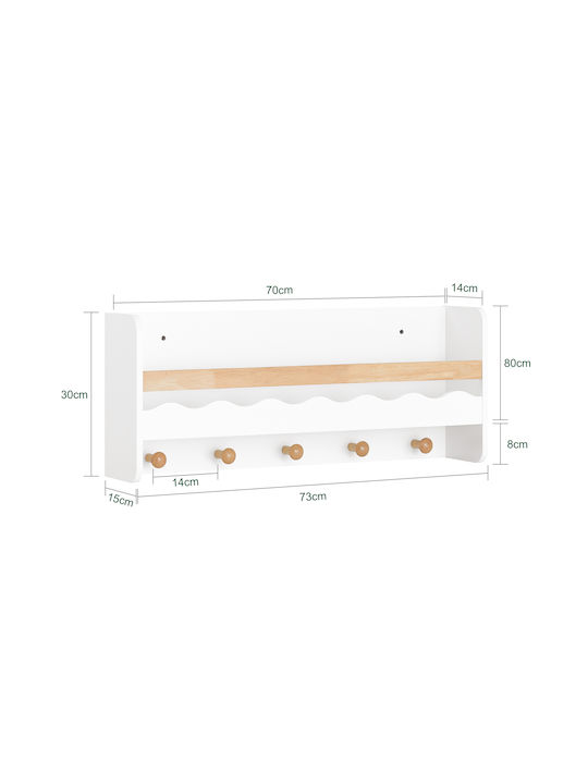 SoBuy Παιδική Κρεμάστρα Ξύλινη 79x36x8εκ.