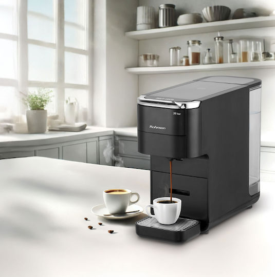 Rohnson Multicapsule 5 in 1 Automatic Espresso Machine 1545W 20bar Pressure Black R-98055