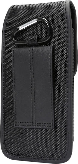 Multifunctional Waist Bag Nylon Oxford Fabric Vertical Card Slot Smartphone 6.3 Inches Or Smaller Black