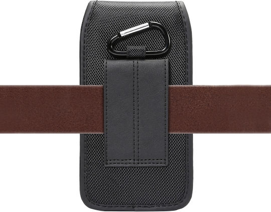 Multifunctional Waist Bag Nylon Oxford Fabric Vertical Card Slot Smartphone 6.3 Inches Or Smaller Black