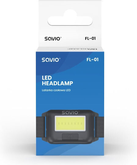 Savio Headlamp LED with Maximum Brightness 140lm Black