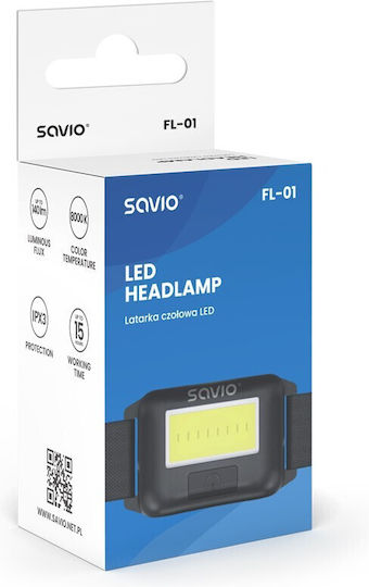 Savio Headlamp LED with Maximum Brightness 140lm Black