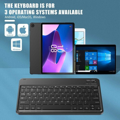 Flip Cover με Πληκτρολόγιο στα Αγγλικά US Μαύρη (Lenovo Tab M10 (3rd Gen) 10.1'')