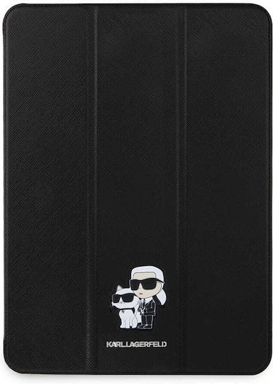 Karl Lagerfeld Saffiano Magnetic Karl & Choupette Flip Cover Black for iPad Air 11" 2024