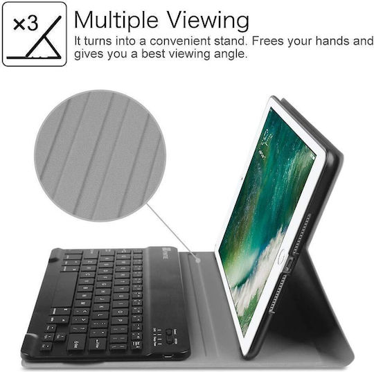 Flip Cover with Keyboard in English US Black (iPad 2017/2018 9.7" / iPad Air 2013 9.7" / iPad Air 2 / iPad Pro 9.7")