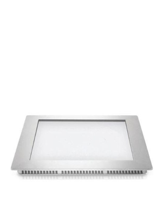 Fos me Τετράγωνο Χωνευτό LED Panel 18W με Φυσικό Λευκό Φως 4000K 22.5x22.5εκ.