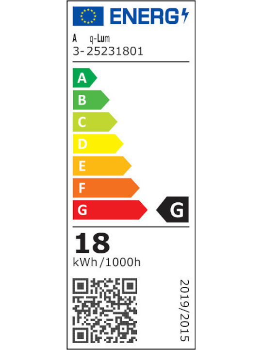 Adeleq Rund LED Panel 18W mit Kaltweiß Licht 6500K