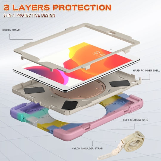 360 X-Armor Baby Color Back Cover για Παιδιά Ροζ (iPad 2019/2020/2021 10.2'')