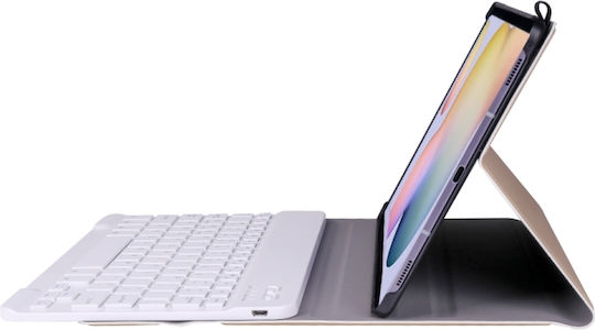 Flip Cover Cu Tastatură În Engleză SUA Auriu Samsung Galaxy Tab S7 / Tab S8