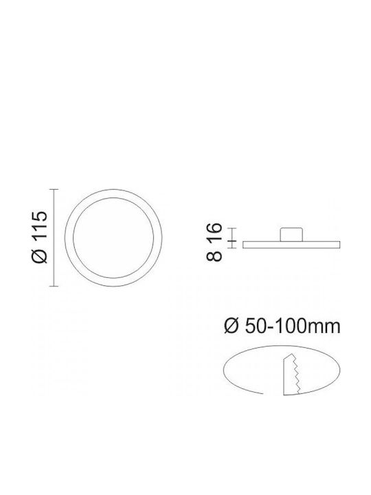 Spot Light LED Panel 8W mit Warm zu kühlem Weiß Licht