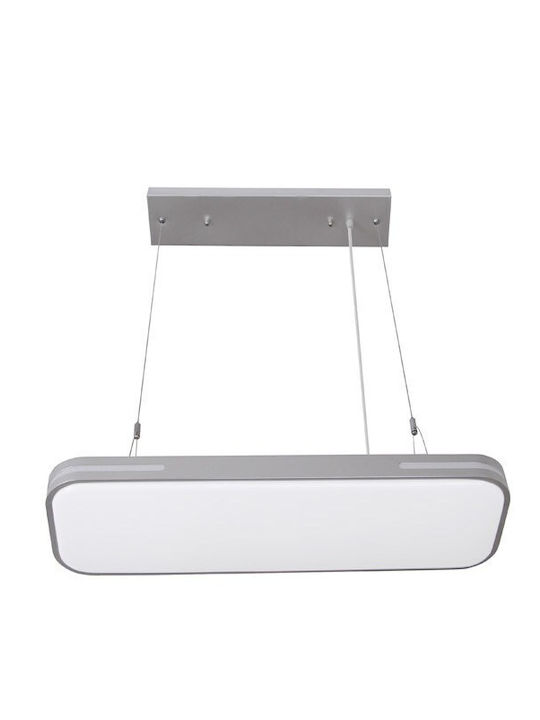 Adeleq Rectangular Pendant LED Panel 30W with Cool White Light 6400K 60x19cm