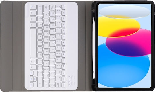 Flip Cover with Keyboard in English US Gold for iPad 2022 10.9'' / iPad 2025 11