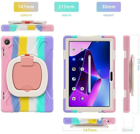 360 X-Armor Kickstand Flip Cover Ανθεκτική Colorful Pink (Lenovo Tab M10 (3rd Gen) 10.1'')