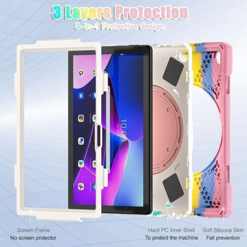 360 X-Armor Kickstand Flip Cover Ανθεκτική Colorful Pink (Lenovo Tab M10 (3rd Gen) 10.1'')