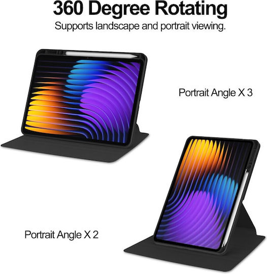 Flip Cover Δερμάτινη Μαύρη (Xiaomi Pad 7, Pad 7 Pro)