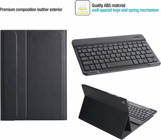 Flip Cover με Πληκτρολόγιο στα Αγγλικά US Ροζ Χρυσή (Lenovo Tab M10 Plus 10.3")