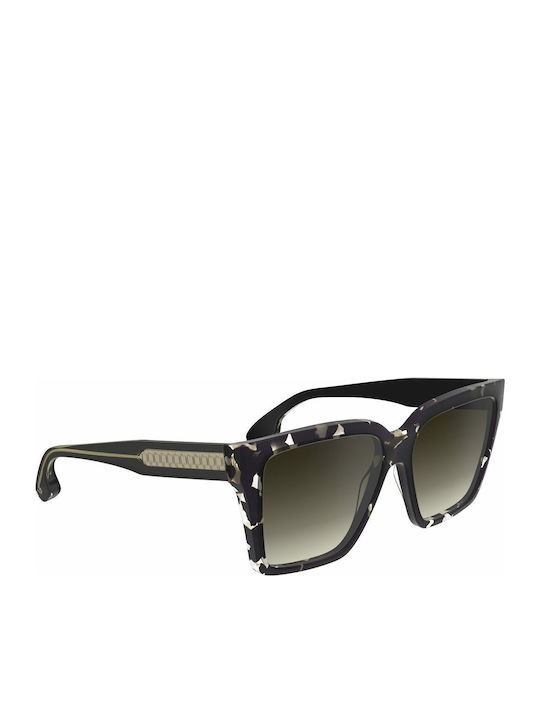 Victoria Beckham Damen Sonnenbrille mit Mehrfarbig Kunststoff Gestell und Braun Linse