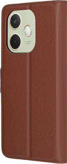 Techsuit Folio Brieftasche Leder / Silikon Braun (Oppo A5 Pro)