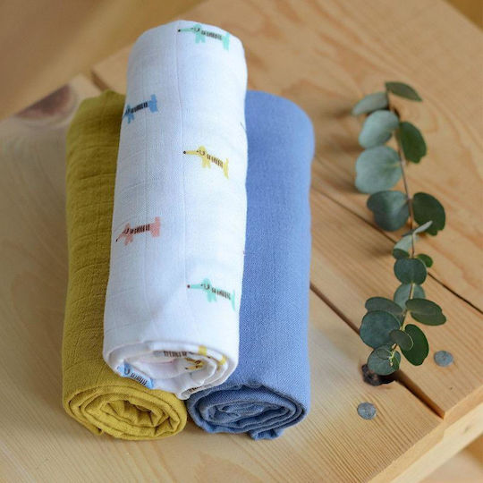 Beaba Teckel Prosoape Pentru Eructație Și Învelișuri Pentru Înfășat Din Muselină Multicolore 70x70cm 3 Bucăți