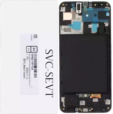 Samsung Galaxy A50 Front Cover LCD and Touch Black Original Service Pack