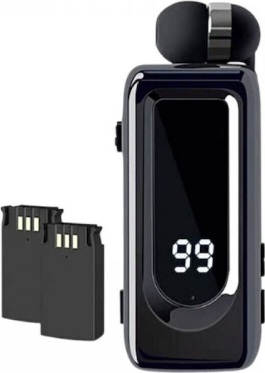D70 PRO In-ear Bluetooth Handsfree Ακουστικό Πέτου Μαύρο