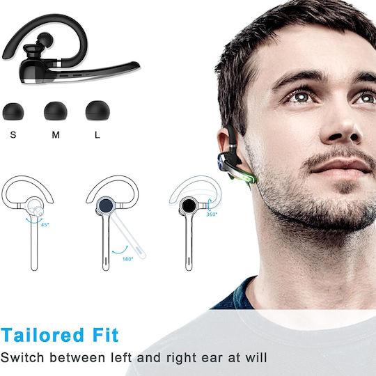 Techsuit G7 In-ear Bluetooth Handsfree Ακουστικό με Θήκη Φόρτισης Μαύρο