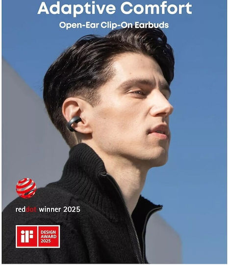 Soundcore by Anker Aeroclip Open Ear Bluetooth Handsfree Ακουστικά με Αντοχή στον Ιδρώτα και Θήκη Φόρτισης Midnight