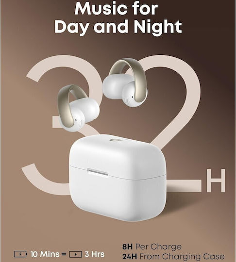 Soundcore by Anker Aeroclip Open Ear Bluetooth Handsfree Ακουστικά με Αντοχή στον Ιδρώτα και Θήκη Φόρτισης Champagne Mist