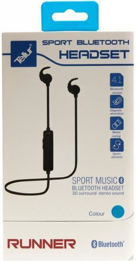 Tellur Sport Runner In-ear Bluetooth Handsfree Ακουστικά με Αντοχή στον Ιδρώτα Μπλε