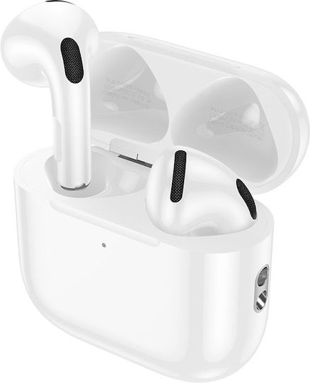 Borofone BW81 Earbud Bluetooth Handsfree Ακουστικά με Θήκη Φόρτισης Λευκά