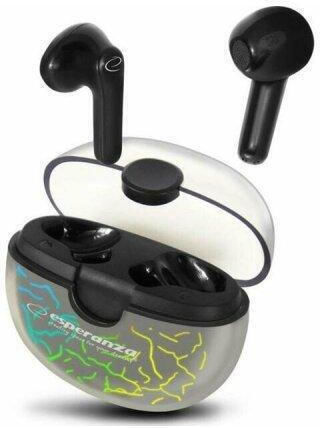 Esperanza Pandora In-ear Bluetooth Handsfree Căști cu Carcasă de Încărcare Negru