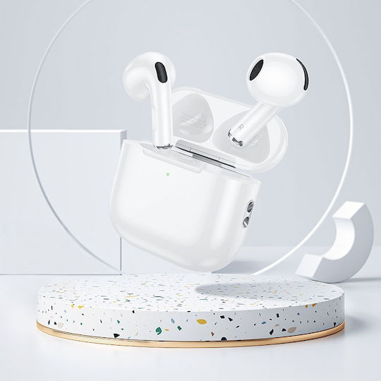 Borofone BW81 Earbud Bluetooth Handsfree Ακουστικά με Θήκη Φόρτισης Λευκά