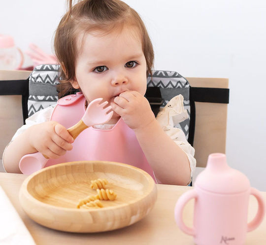 Kiokids Σετ Φαγητού Bamboo από Bamboo Ροζ 2τμχ