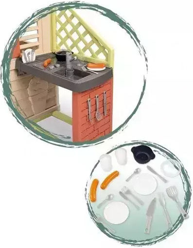 Smoby Multifunctional Kids Playhouse with Kitchen Colorful 145x127x127cm