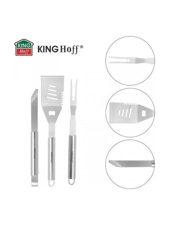 KING Hoff Set of 3 Barbecue Tools with Spatula Tongs and Opener